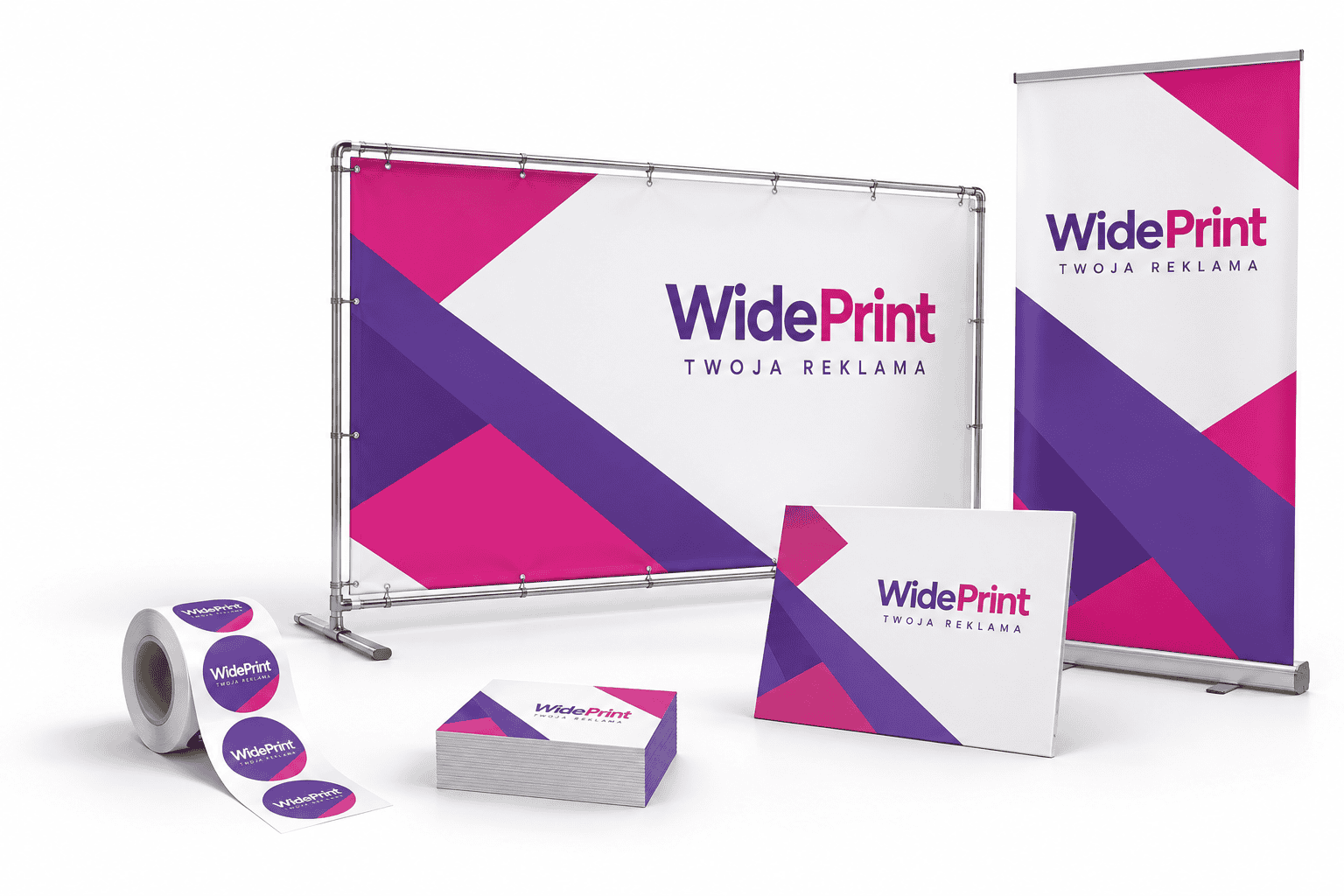 Materiały reklamowe WidePrint — przykładowa wizualizacja